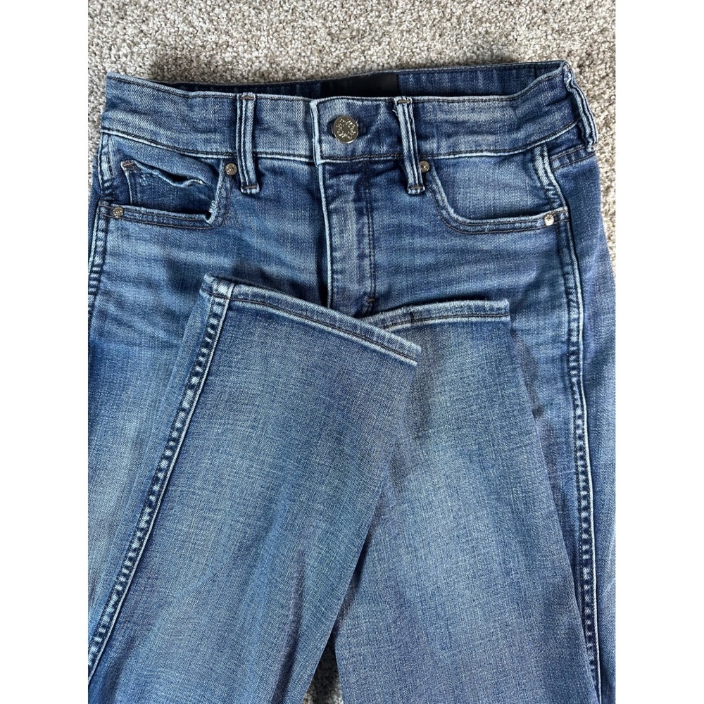 White House Black Market High Rise Straight Leg Jeans Blue Size 00